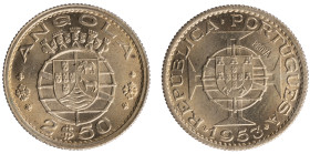 Angola Prova - 2$50 1953 Prova Incusa
Angola Prova - 2$50 1953 Prova Incusa, Soberba, A.G:E5.01, 3,48gr, Cupro-niquel