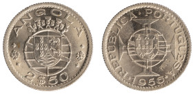 Angola Prova - 2$50 1956 Prova Incusa
Angola Prova - 2$50 1956 Prova Incusa, Soberba, A.G:E5.02, 3,51gr, Cupro-niquel