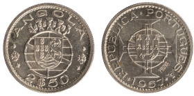 Angola Prova - 2$50 1967 Prova Incusa
Angola Prova - 2$50 1967 Prova Incusa, Soberba, A.G:E5.03, 3,50gr, Cupro-niquel