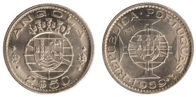 Angola Prova - 2$50 1969 Prova Incusa
Angola Prova - 2$50 1969 Prova Incusa, Soberba, A.G:E5.05, 3,52gr, Cupro-niquel