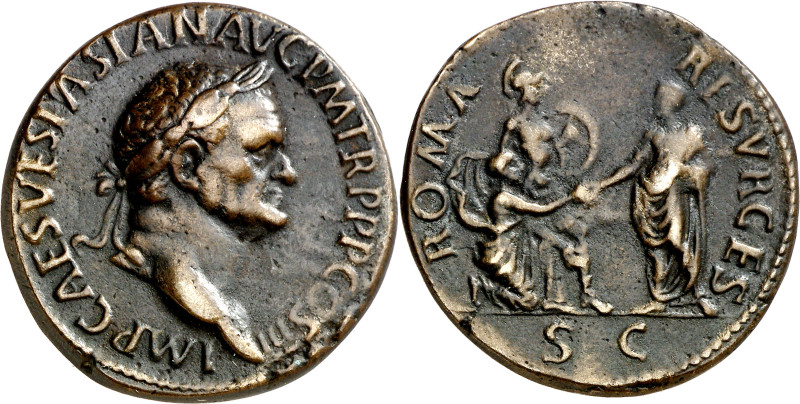 Vespasiano. Sestercio. (Klawans 3). Copia de un cuño paduano, realizada probable...