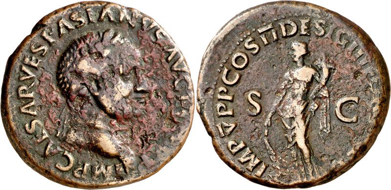 (70 d.C.). Vespasiano. Tarraco (Tarragona). As. (Spink falta) (Co. falta) (RIC. ...