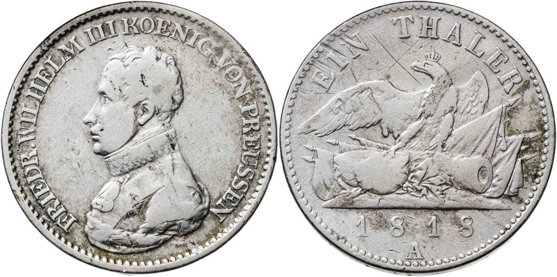 Alemania. Prusia. 1818. Federico Guillermo III. A (Berlín). 1 taler. (KM. 396). ...