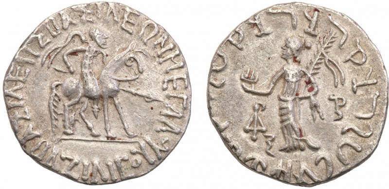 Kingdom of Indo-Scytes. Azilises. Tetradrachma 57-35 b.c, Taxila 
Aw: Król na k...