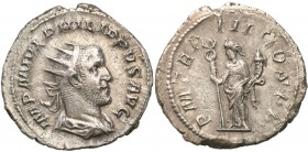 Roman Empire. Filip I Arab (244-249). Antoninian 
Ładny, czytelny egzemplarz.RIC 4
Waga/Weight: 3,59 g Metal: Średnica/diameter: 
Stan zachowania/c...