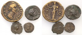 Roman Empire. Bronze - group 4 coins 
Faustina Mater, Sever Aleksander, Egipt, Tetricus I.Patyna.
Waga/Weight: Metal: Średnica/diameter: 
Stan zach...