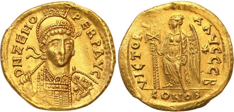 Roman Empire. Zenon 474-491. Solidus, Constantinople 
Aw: Popiersie cesarzaRw: ...