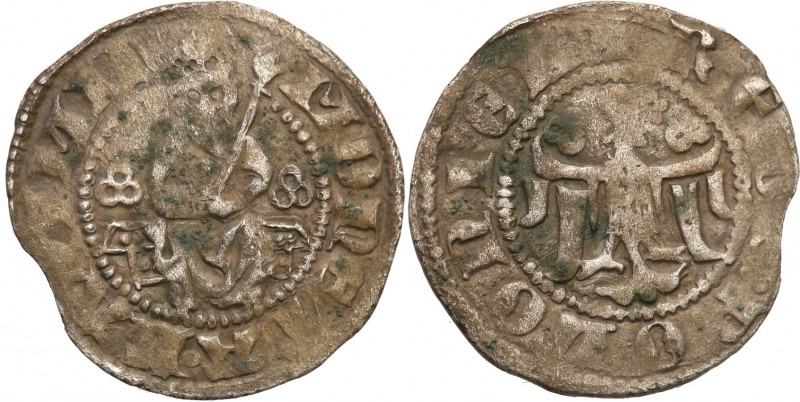 Kazimierz III Wielki (1333-1370) kwartnik (polgrosz), Cracow (R5) 
Aw: Król w m...