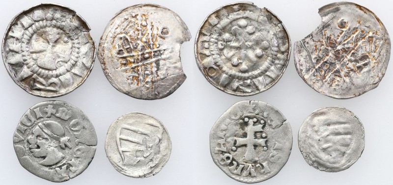 Group of 4 coins Polish and Polish related XI/XIII w. 
Zestaw 4 moneta polskich...