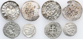 Group of 4 coins Polish and Polish related XI/XIII w. 
Zestaw 4 moneta polskich i z Polską powiązanych XI/XIII w.Patyna.
Waga/Weight: Ag Metal: Śred...