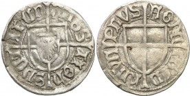 Teutonic Order. Johann Von Tiefen. Grosz b.d. (1489-1497), Konigsberg 
Aw.: Tarcza Wielkiego Mistrza Rw.: Tarcza zakonna&nbsp;Przyzwoicie wybity i za...