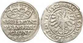 Sigismund I the Old. Grosz 1528, Cracow 
Pięknie wybity i zachowany egzemplarz. Połysk.Kopicki 419
Waga/Weight: 2,04 g Ag Metal: Średnica/diameter: ...