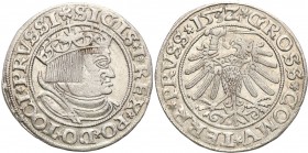 Sigismund I the Old. Grosz 1532, Torun 
Końcówki napisów PRVSSI / PRVSS.Pięknie zachowana manata. Dużo świeżości i połysku menniczego.Kopicki 3087 (R...