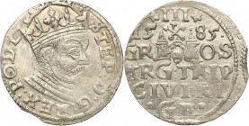 Stephan Batory . Trojak (3 grosze) 1585, Riga 
Minimalne niedobicie, ale zachowany połysk menniczy. Ładny egzemplarz.Iger R.85.1.i (R)
Waga/Weight: ...