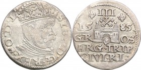 Stephan Batory . Trojak (3 grosze) 1585, Riga 
Patyna, przetarcia.Iger R.85.2.b (R)
Waga/Weight: 2,14 g Ag Metal: Średnica/diameter: 
Stan zachowan...