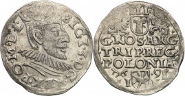 Sigismund III Vasa . Trojak (3 grosze) 1591, Poznan 
Na awersie SIGI 3, na rewersie POLONIAE.Ładny egzemplarz z zachowanym delikatnym połyskiem menni...