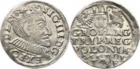 Sigismund III Vasa . Trojak (3 grosze) 1591, Poznan 
Na awersie SIG III i szeroka twarz króla. Piękny egzemplarz, połysk menniczy, doskonale zachowan...