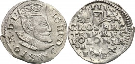 Sigismund III Vasa . Trojak (3 grosze) 1594, Poznan 
Popiersie króla z węższą głową. Delikatne niedobicie, połysk. Typ trojaka rzadko pojawiający się...