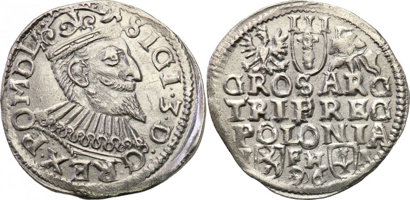 Sigismund III Vasa . Trojak (3 grosze) 1596, Poznan 
Odmiana trojaka ze skrócon...