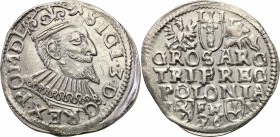 Sigismund III Vasa . Trojak (3 grosze) 1596, Poznan 
Odmiana trojaka ze skróconą datą u dołu rewersu, na awersie napis zakończony literą L. Ciekawszy...