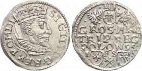 Sigismund III Vasa . Trojak (3 grosze) 1595, Bydgoszcz 
Węższa głowa króla na awersie.Piękny połysk menniczy, wyraźne detale. Moneta rzadko pojawiają...