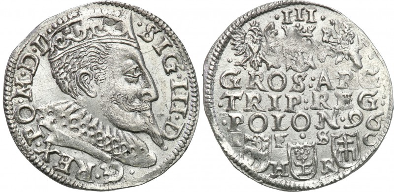 Sigismund III Vasa . Trojak (3 grosze) 1596, Bydgoszcz 
Na rewersie po oby stro...