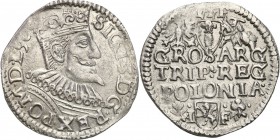 Sigismund III Vasa . Trojak (3 grosze) 1596, Wschowa 
Na awersie tytulatura SIGI 3, inny typ korony króla, na rewersie POLONIA. Nieco inna interpunkc...