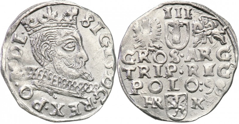 Sigismund III Vasa . Trojak (3 grosze) 1598, Wschowa 
Połysk, wyraźne detale. I...