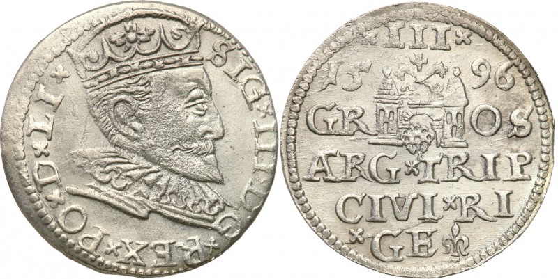 Sigismund III Vasa . Trojak (3 grosze) 1596, Riga 
Ładnie wybity i zachowany eg...