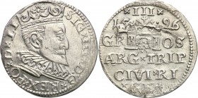 Sigismund III Vasa . Trojak (3 grosze) 1596, Riga 
Połysk. Iger R.96.1.c
Waga/Weight: 2,65 g Ag Metal: Średnica/diameter: 
Stan zachowania/conditio...