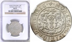 Sigismund III Vasa . Ort (18 groszy) 1624/3, Gdansk / Danzig NGC MS63 (2 MAX) 
Aw.: Popiersie w koronie i zbroi z wyłożonym krótkim koronkowym kołnie...