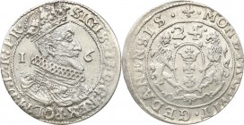 Sigismund III Vasa . Ort (18 groszy) 1624/3, Gdansk / Danzig 
Aw.: Popiersie w koronie i zbroi z wyłożonym krótkim koronkowym kołnierzem, na piersi O...