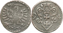 Sigismund III Vasa . Denar 1594, Gdansk / Danzig 
Ciemna patyna, końcówka blachy.Kopicki 7460 (R2); CNG 145.V; Tyszkiewicz 1 mk
Waga/Weight: 0,95 g ...