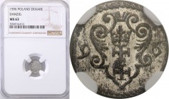 Sigismund III Vasa . Denar 1596, Gdansk / Danzig NGC MS63 (2 MAX) 
Druga najwyższa nota gradingowa na świecie.Pięknie zachowana drobna moneta. Świetn...