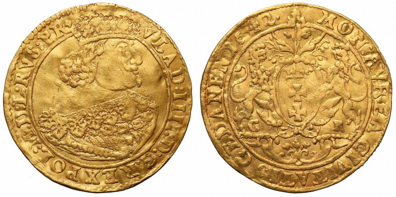 Vladislav IV Vasa Ducat (Dukaten) 1642 Gdansk / Danzig 
Aw.: Popiersie króla w ...