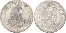 John II Casimir . Ort (18 groszy) 1658 TLB Cracow 
Odmiana z obwódkami na awersie i rewersie monety.Blask menniczy, wyraźne detale. Podwójne uderzeni...
