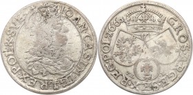 John II Casimir . Szostak (6 groszy) 1660 TLB, Bydgoszcz 
Herb Ślepowron bez obwódki. Na awersie obwódka, litery TLB pod tarczami herbowymi na rewers...