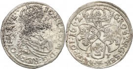 John II Casimir . Szostak (6 groszy) 1662 T-T, Bydgoszcz 
Litery T-T pod tarczami herbowymi. Odmiana bez obwódek na awersie i rewersie.Piękny blask m...