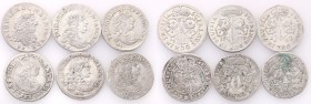 John II Casimir / Fryderyk Wilhelm. Szostaki (6 groszy), group 6 coins 
 Jan II Kazimierz/ Fryderyk Wilhelm. Szóstaki (6 groszy),zestaw 6 monetSzósta...