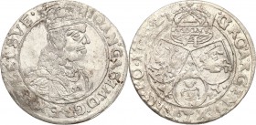 John II Casimir . Szostak (6 groszy) 1662 AC-PT, Lviv 
Litery AC-PT i herb Ślepowron bez tarczy na rewersie. Obwódki po obu stronach monety.Połysk, d...