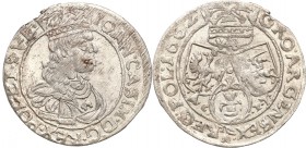 John II Casimir . Szostak (6 groszy) 1662 AC-PT, Lviv 
Litery AC-PT i herb Ślepowron bez tarczy na rewersie. Obwódki po obu stronach monety.Połysk, m...