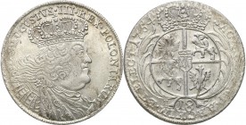 Augustus III the Sas. Ort (18 groszy) 1754 EC, Leipzig 
Odmiana z szerokim popiersiem króla.Zachowany połysk w tle, dobre detale.Kahnt 687d
Waga/Wei...