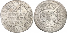 Augustus III the Sas. 1/24 Taler (thaler) 1752, Drezno 
Piękny, menniczy egzemplarz. Połysk.
Waga/Weight: 2,12 g Ag Metal: Średnica/diameter: 
Stan...