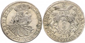 Augustus III the Sas. Ort (18 groszy) 1759, Gdansk / Danzig 
Aw.: Popiersie króla w koronie i płaszczu. Na piersi Order Złotego Runa. W otoku: D G AV...
