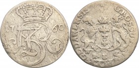 Augustus III the Sas. Trojak ( 3 grosze) 1760, Gdansk / Danzig 
RECE pod herbem Gdańska.Resztki połysku.Iger G.60.1.a (R)
Waga/Weight: 1,36 g Ag Met...
