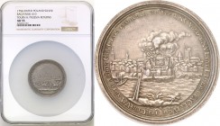 Poland. Medal 300. anniversary of the return of Torun and Prussia to Poland 1754 NGC AU55 
Aw: Na tle Zamku malborskiego Wielki Mistrz Zakonu z swoim...