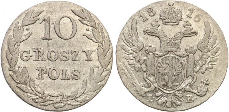 Poland XIX w./Russia. 10 groszy 1816 IB, Warsaw 
Bardzo dobre detale, dużo poły...