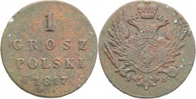 Poland XIX w./Russia. Alexander I. 1 grosz 1817 IB, Warsaw 
Patyna.Plage 201; Bitkin 883
Waga/Weight: 2,50 g Cu Metal: Średnica/diameter: 
Stan zac...