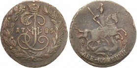 Russia. Catherina II. 2 Kopek (kopeck) 1789 EM, Jekaterinburg 
Patyna, przyzwoicie zachowane detale.Bitkin 682&nbsp;
Waga/Weight: 21,71 g Cu Metal: ...
