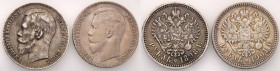 Russia. Nicholas II. Rubel (Rouble) 1898 АГ + 1901 Ф•З, Petersburg 
Patyna. Zestaw 2 monet.Bitkin 43 / 53
Waga/Weight: Ag Metal: Średnica/diameter: ...